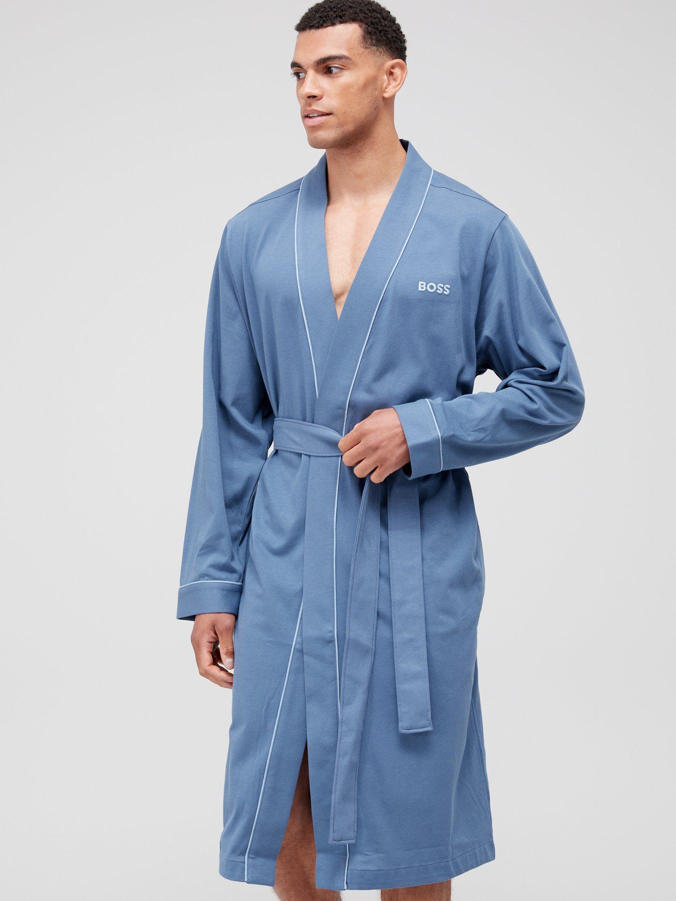 YOUTHUP Men's Dressing Gowns Smooth Sleepwear Pajamas Robe Bathrobe with Belt and Pockets 