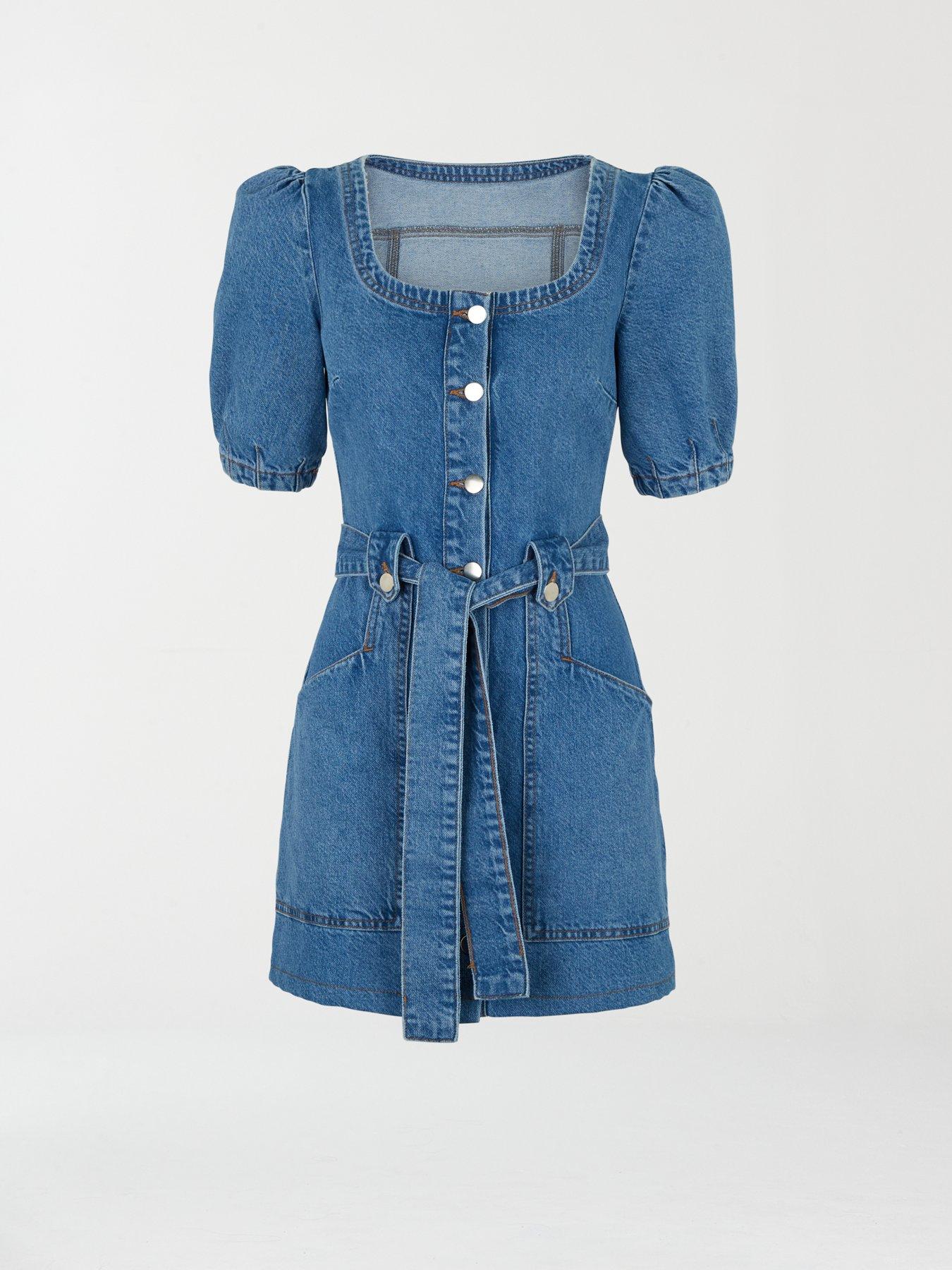 michelle keegan blue denim dress