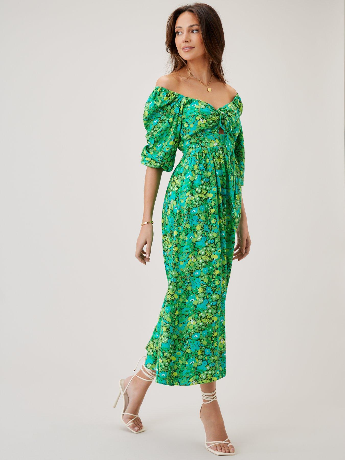 michelle keegan green floral dress