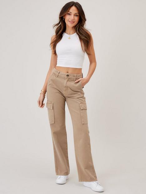 michelle-keegan-cargo-trousers-natural