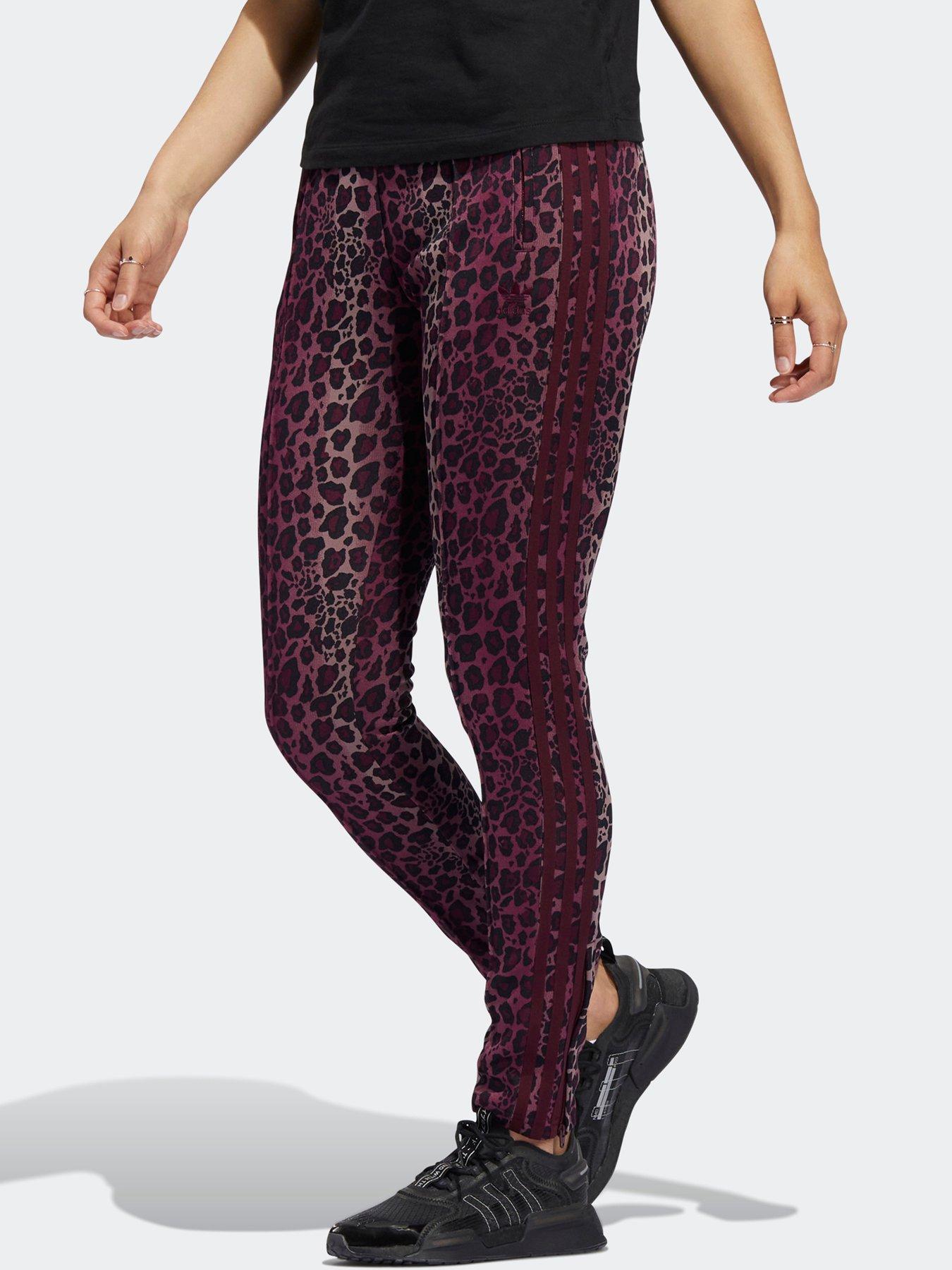 adidas Originals LEOPARD LEGGINGS - Leggings - Trousers - maroon