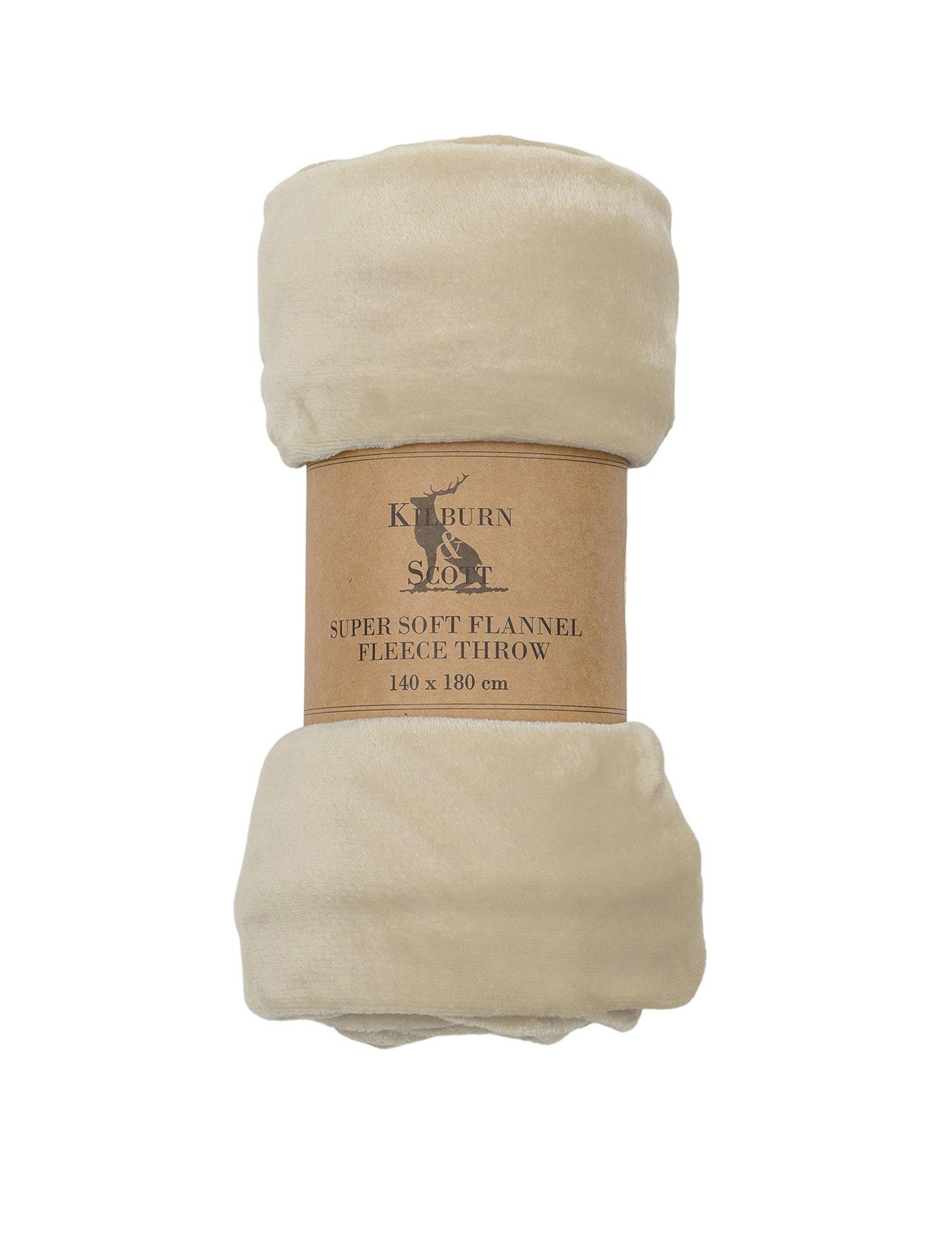 Gallery Direct Lois Super Soft Rolled Flannel Fleece Throw
