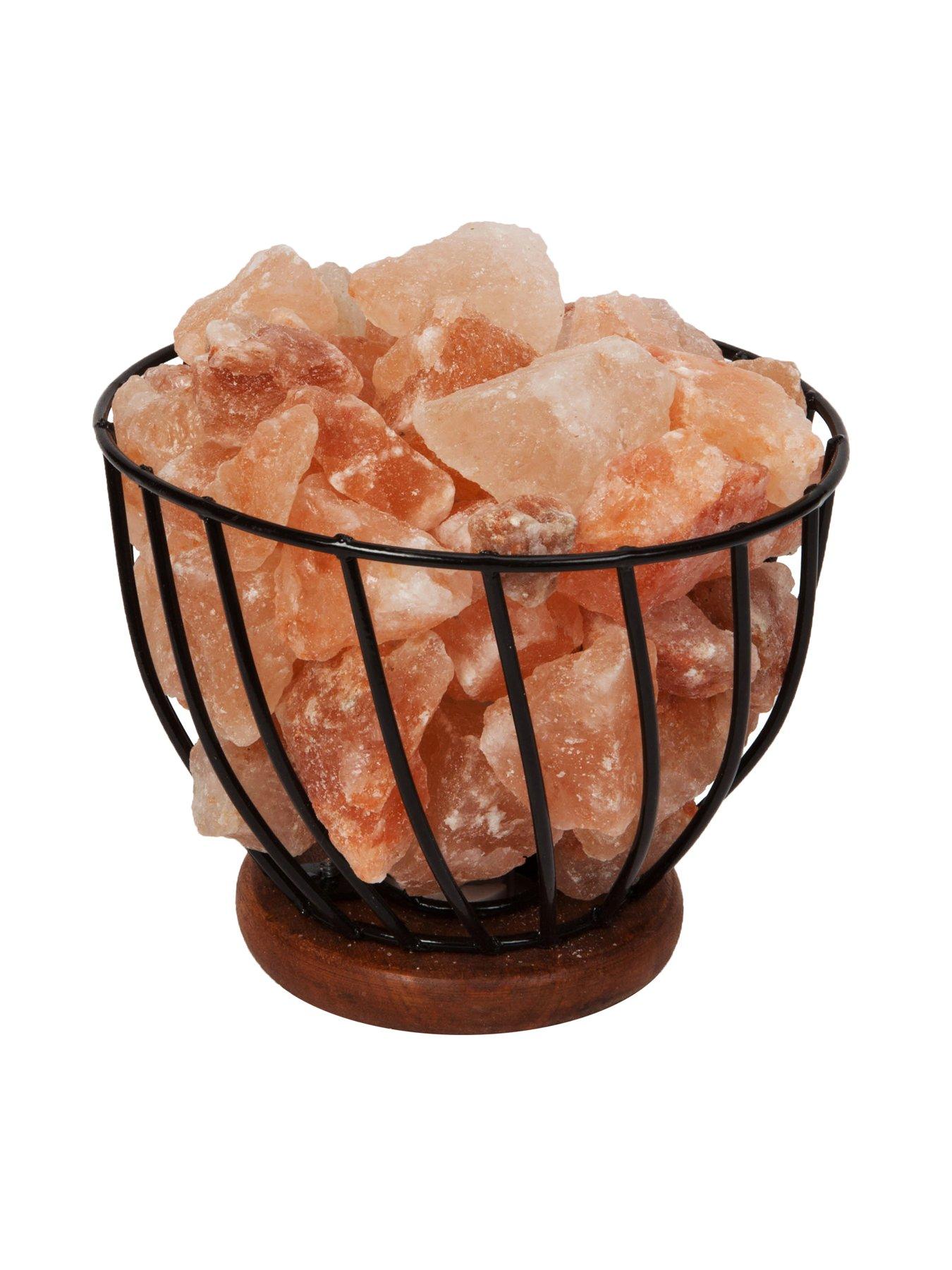 Hestia Himalayan Rock Salt Fire Effect Basket Lamp very.co.uk