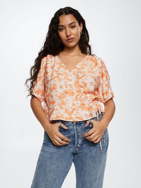 mango-floral-print-wrap-blouse