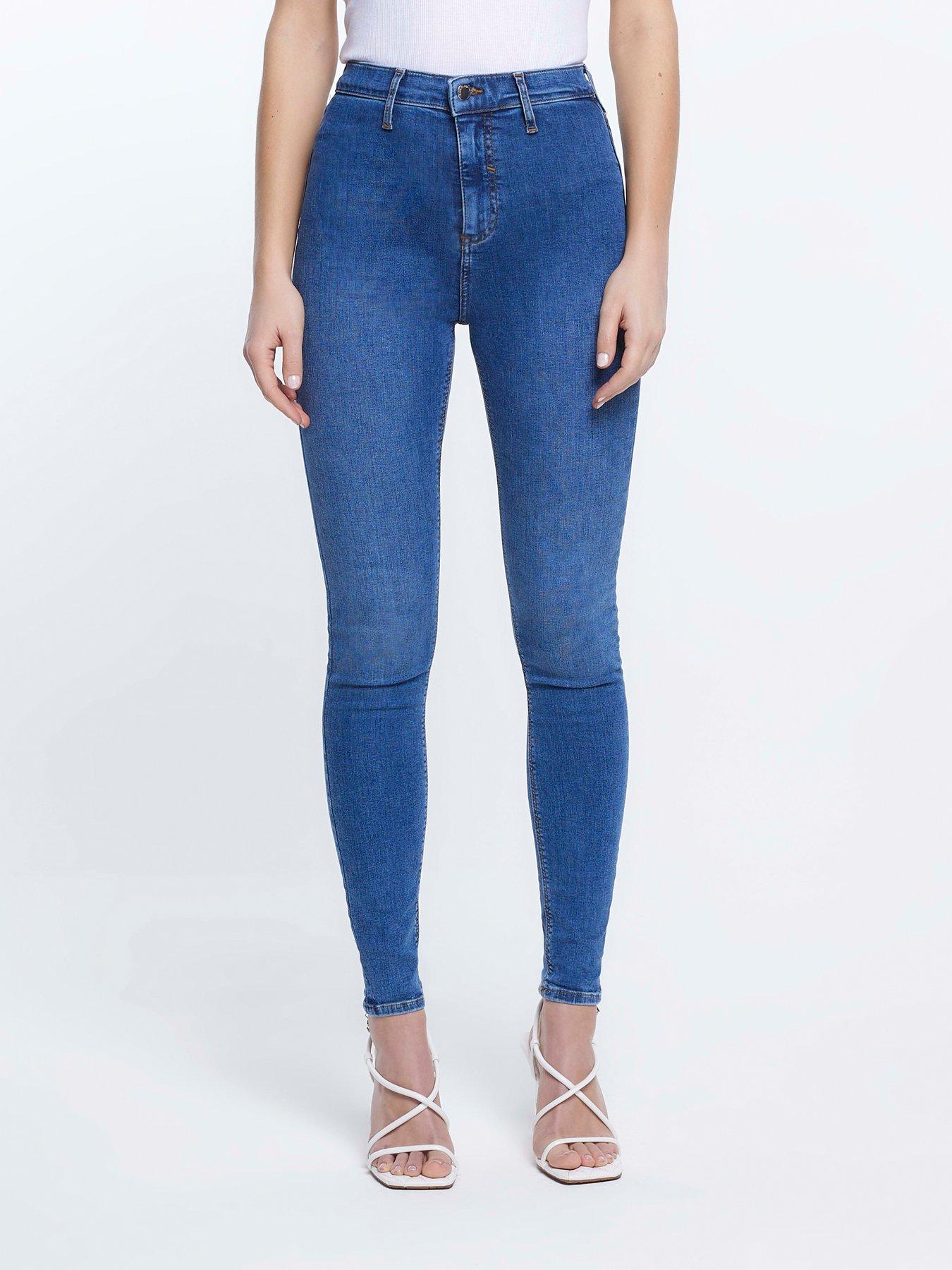 undefined High Waisted Jeggings - Blue