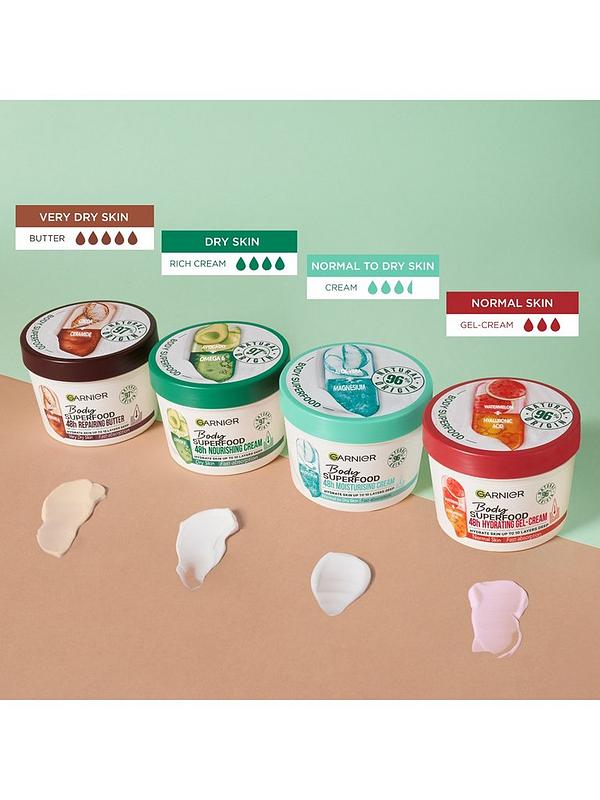 Image 5 of 5 of Garnier Body Superfood, Nourishing Body Cream, With Avocado &amp; Omega 6, Body Cream for Dry Skin, Vegan Formula, 380ml