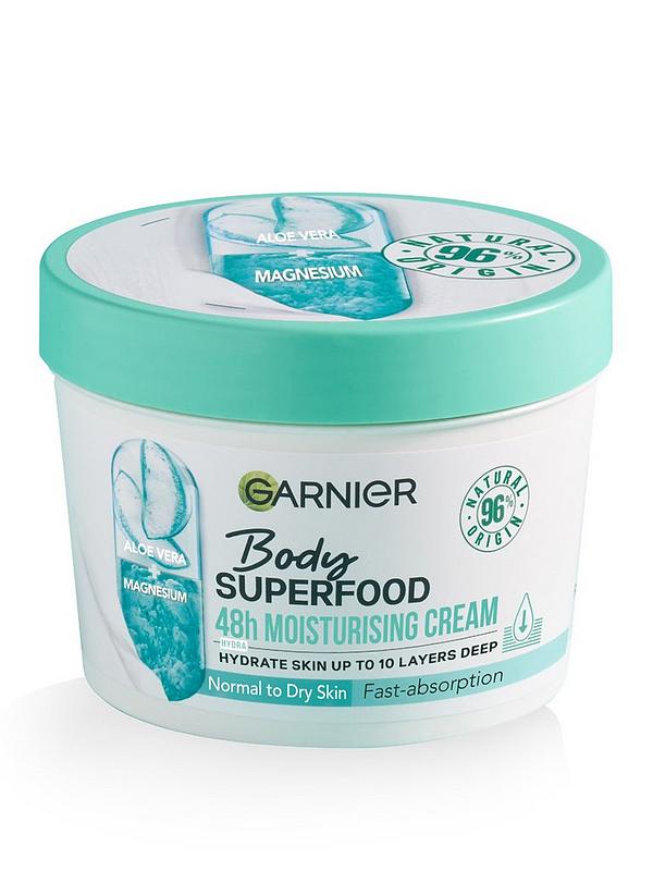 Image 1 of 5 of Garnier Body Superfood, Moisturising &amp; Soothing Body Cream, With Aloe Vera &amp; Magnesium, Body Cream for Normal to Dry Skin, Vegan Formula, 380ml