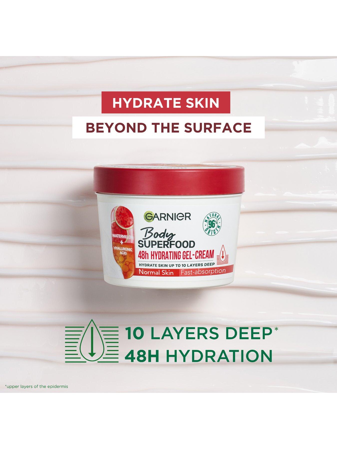 Image 4 of 5 of Garnier Body Superfood, Hydrating Gel-Cream for Body, With Watermelon &amp; Hyaluronic Acid, Body Gel-Cream for Normal Skin, Vegan Formula, 380ml