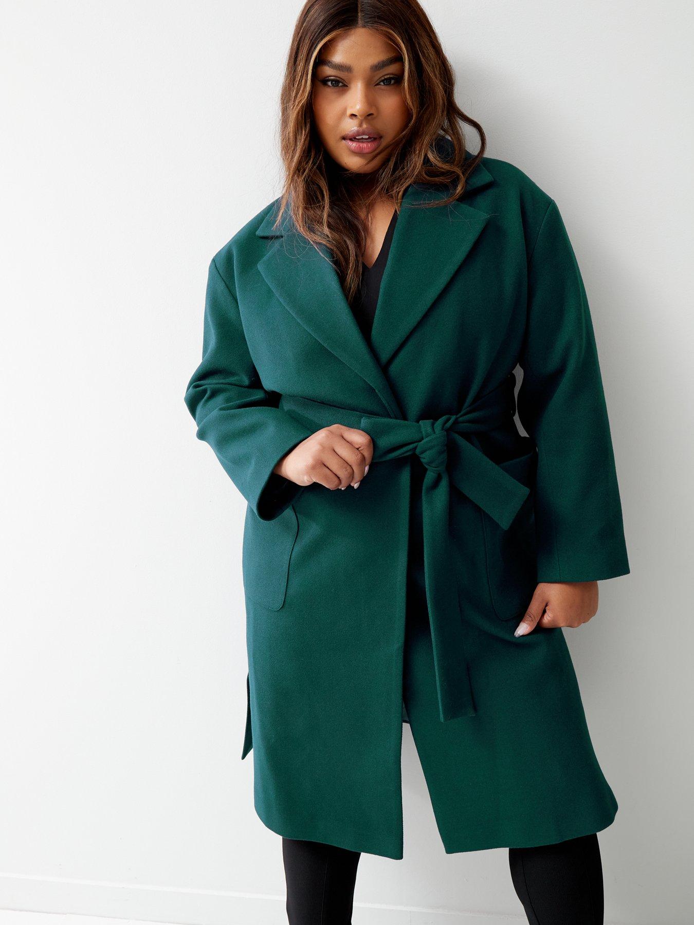 green wrap coat