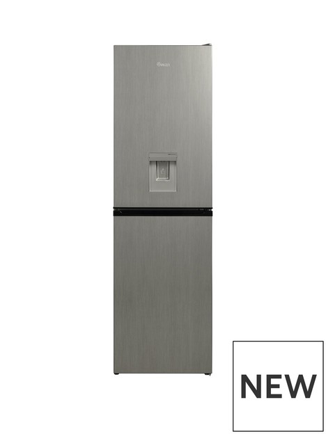 swan-sr158120s-54cm-widenbsp183cm-high-freestanding-frost-free-fridge-freezer-with-water-dispensernbsp--silver