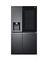  image of lg-instaview-thinq-gsxv90mcae-wifi-connected-american-style-fridge-freezer-matte-black-e-rated