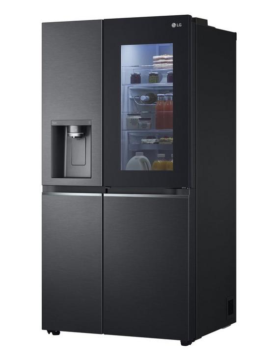 stillFront image of lg-instaview-thinq-gsxv90mcae-wifi-connected-american-style-fridge-freezer-matte-black-e-rated