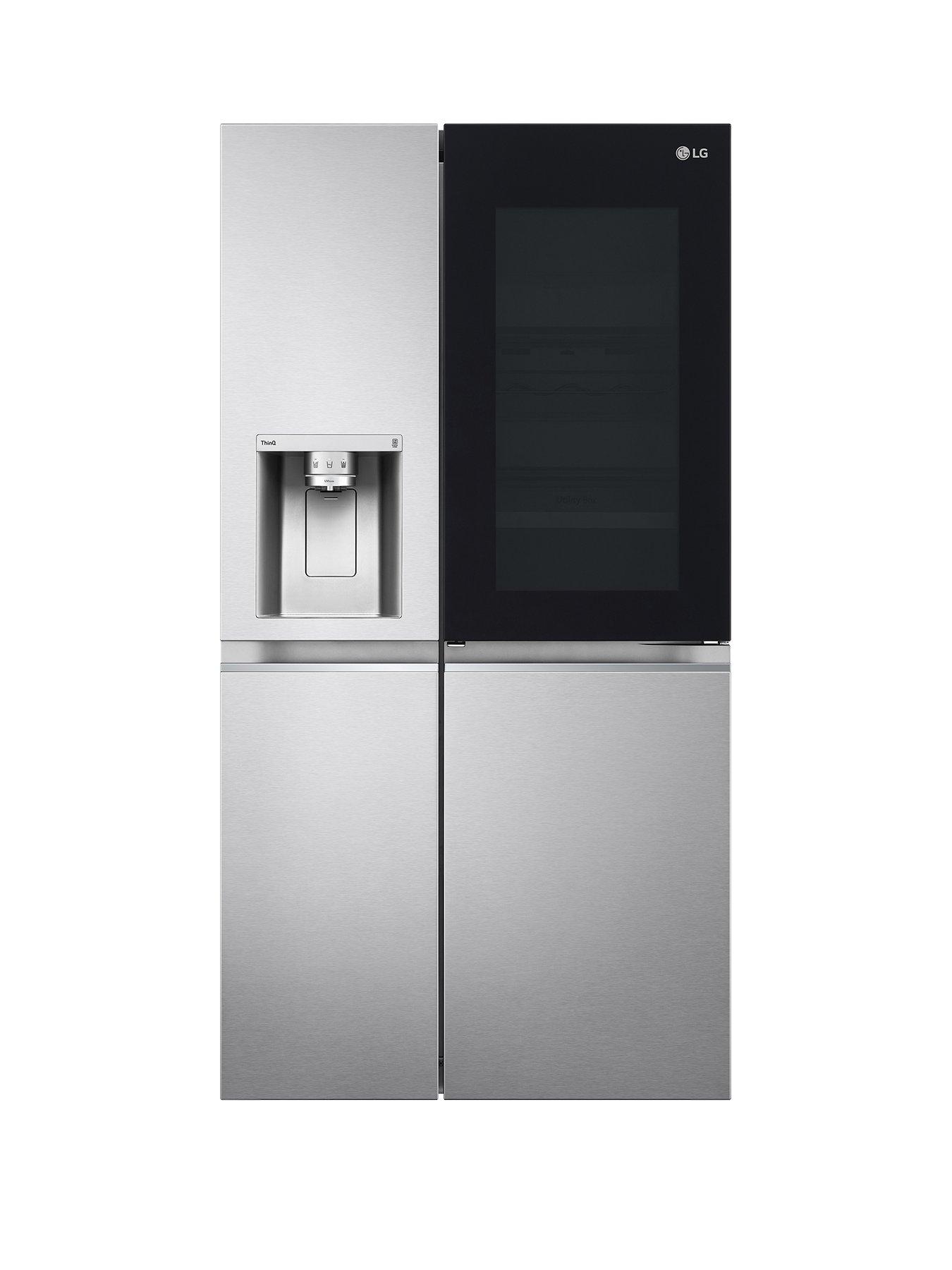 Product photograph of Lg Instaview Thinq Gsxv91bsae Wifi Connected American-style Fridge Freezer - Stainless Steel - E Rated from very.co.uk