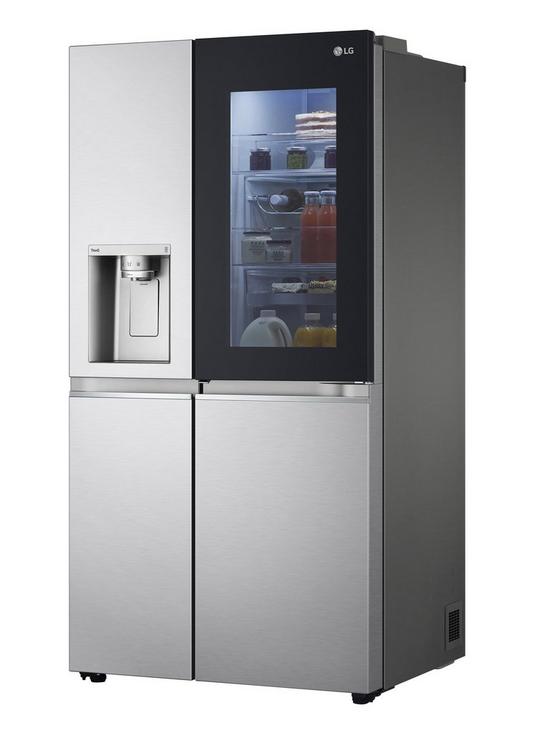 stillFront image of lg-instaview-thinq-gsxv90bsae-wifi-connected-american-style-fridge-freezer-stainless-steel-e-rated