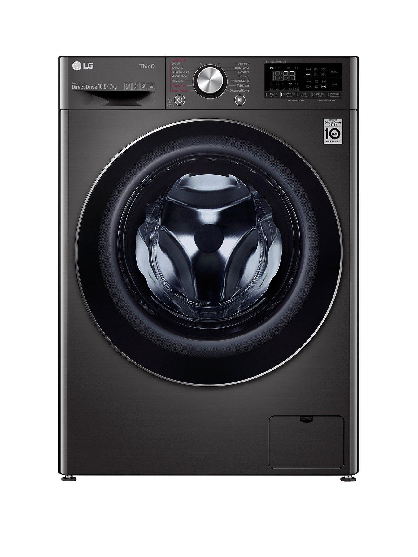 Product photograph of Lg V9 Fwv917btse Wifi Connected 10 5kg Wash 7kg Dry 1400 Spin Washer Dryer - Black Stainless Steel - E Rated from very.co.uk