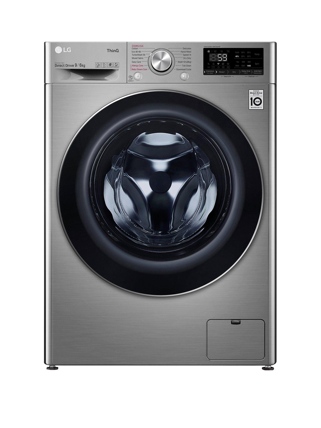 Product photograph of Lg V7 Fwv796stse Wifi Connected 9kg 6kg Washer Dryer With 1400 Rpm Spin - Graphite - E Rated from very.co.uk