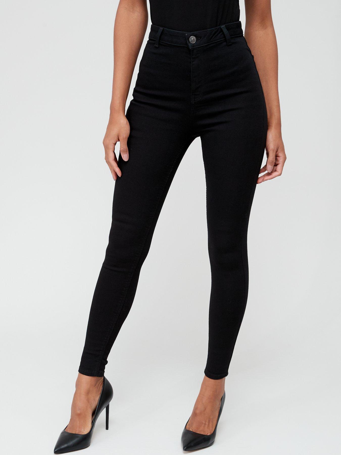 Womens black high store waisted super skinny jeans