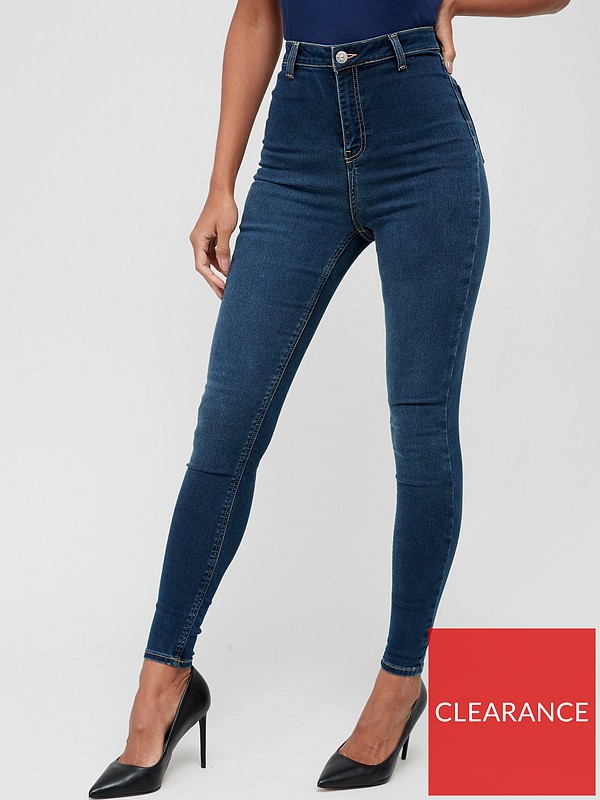 Tall Black Coated High Waist Hallie Super Skinny Jeans