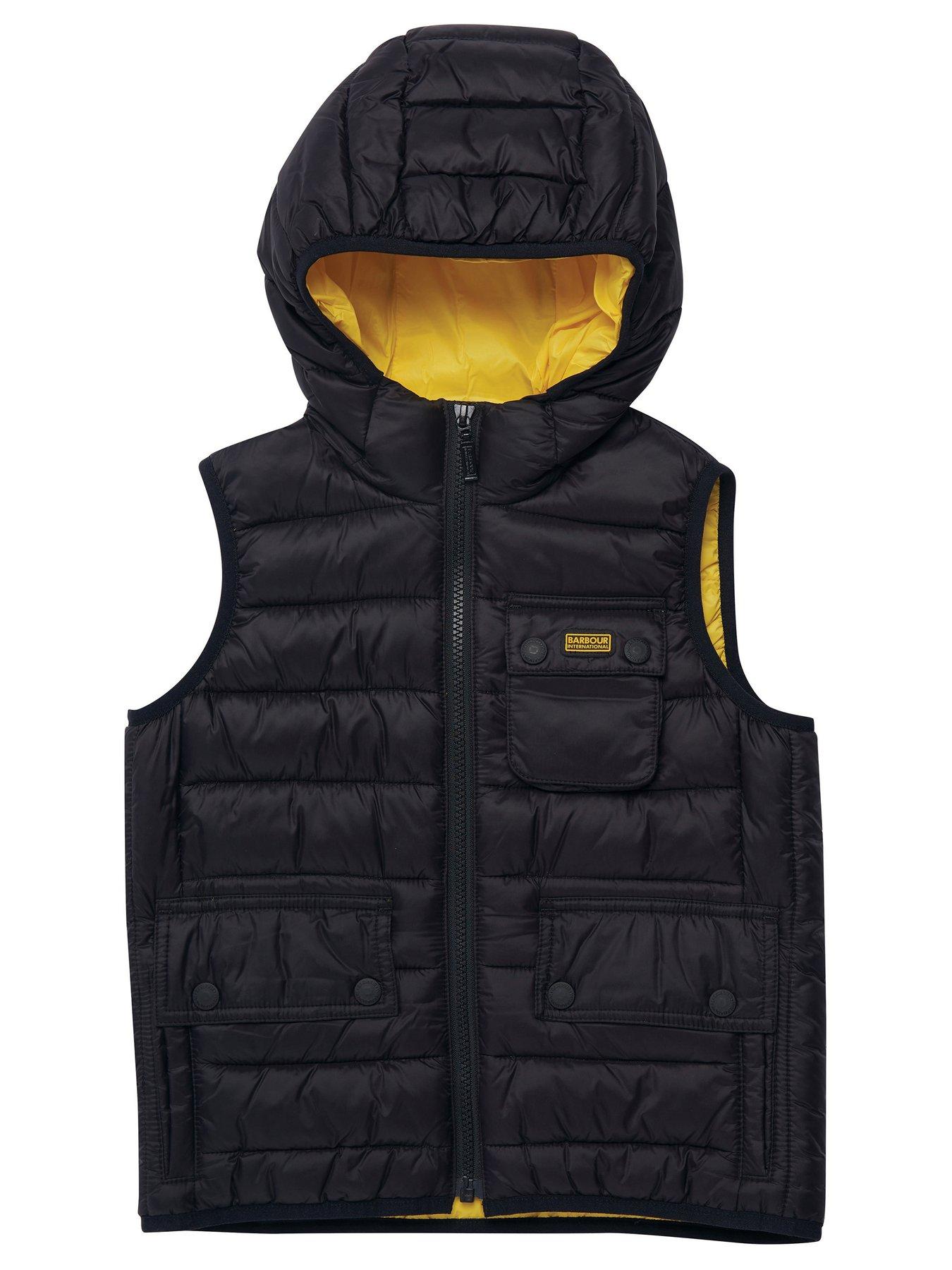 Barbour International Boys Ouston Hooded Gilet Black very