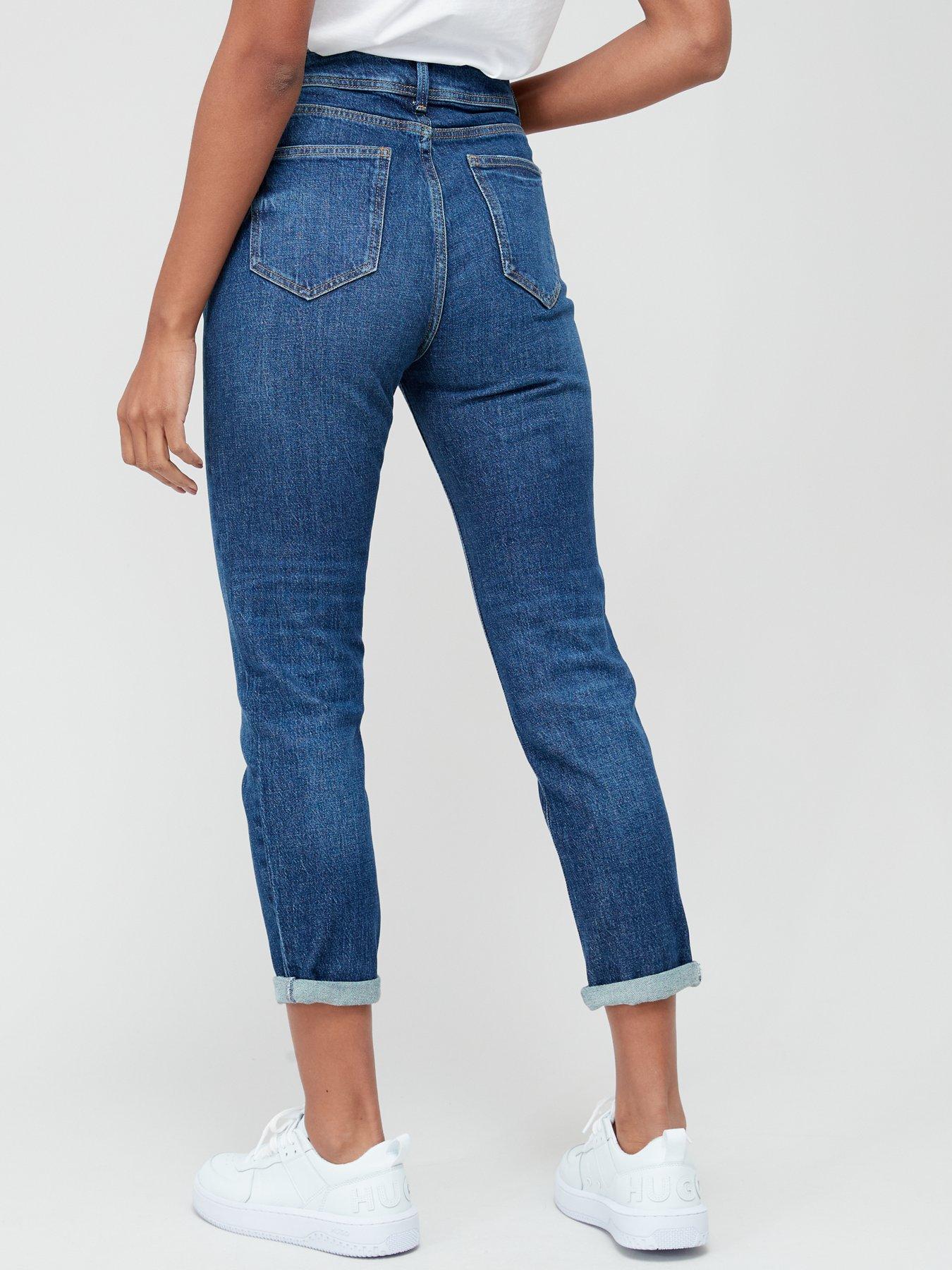 Image 2 of 6 of V by Very Sculpt Slim Mom Jeans - Blue Wash