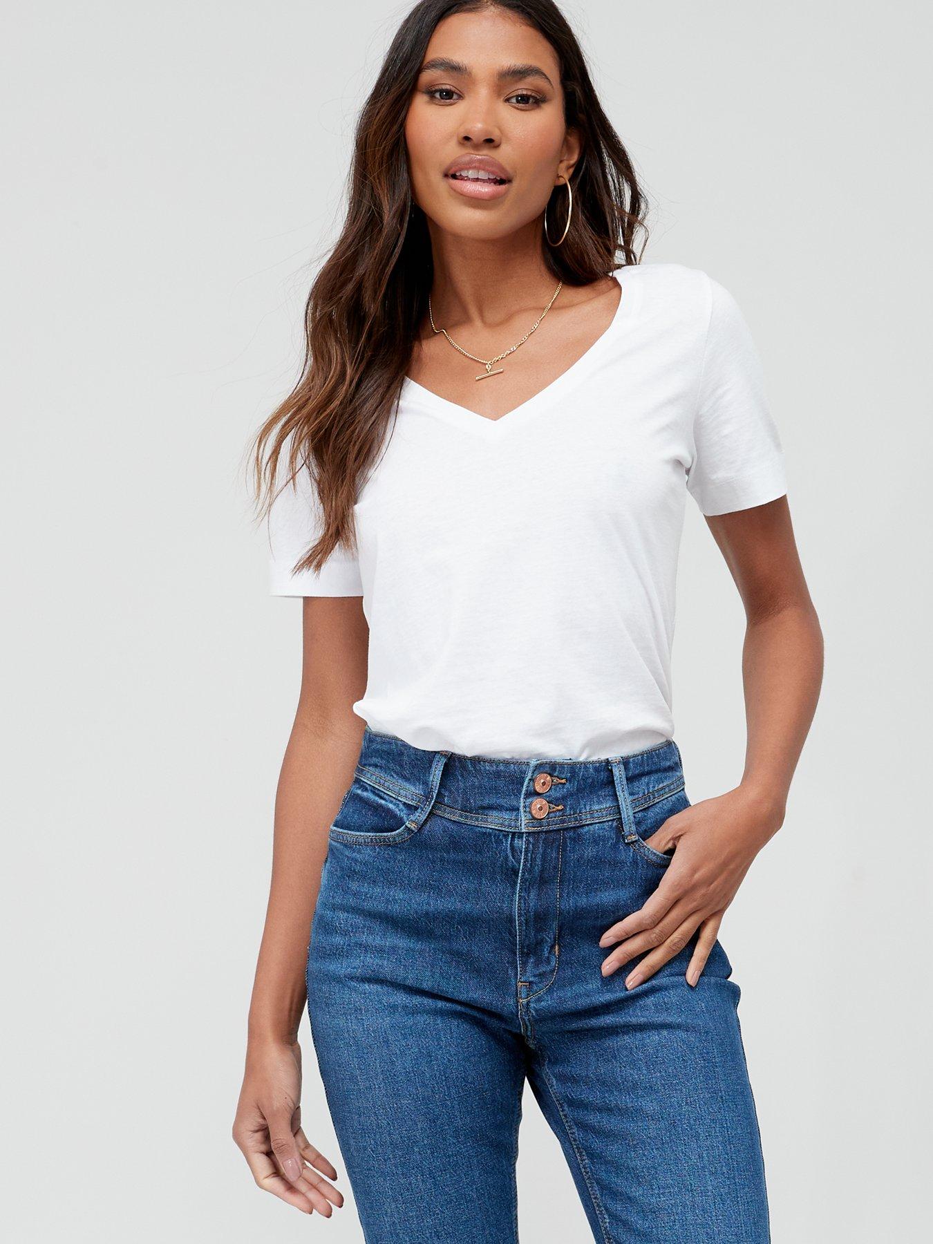 Image 6 of 6 of V by Very Sculpt Slim Mom Jeans - Blue Wash