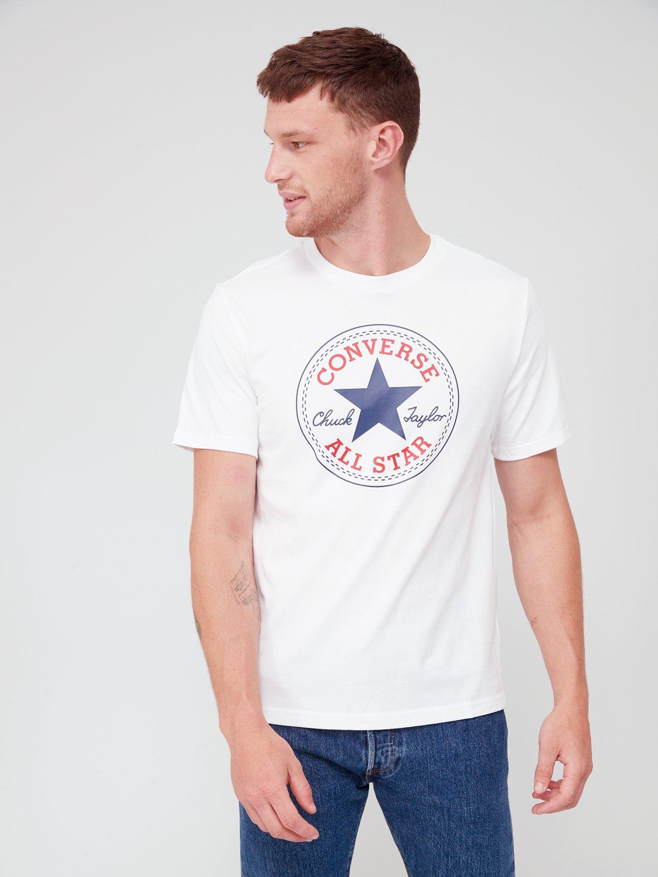 Converse white cheap t shirt mens