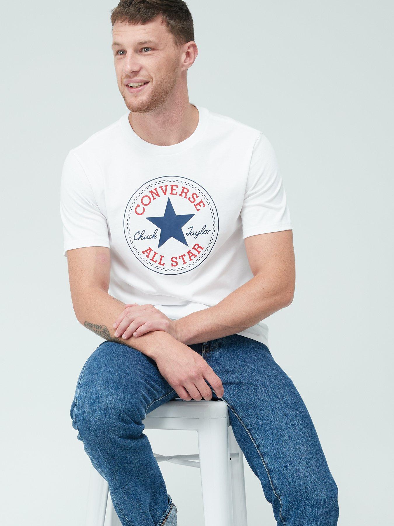 Converse t shirt silver online