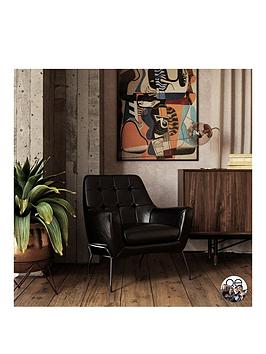 Product photograph of Queer Eye Qe Brayden Faux Leather Accent Chair - Black from very.co.uk