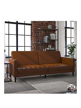 Product photograph of Dorel Home Qe Liam Faux Leather Futon from very.co.uk