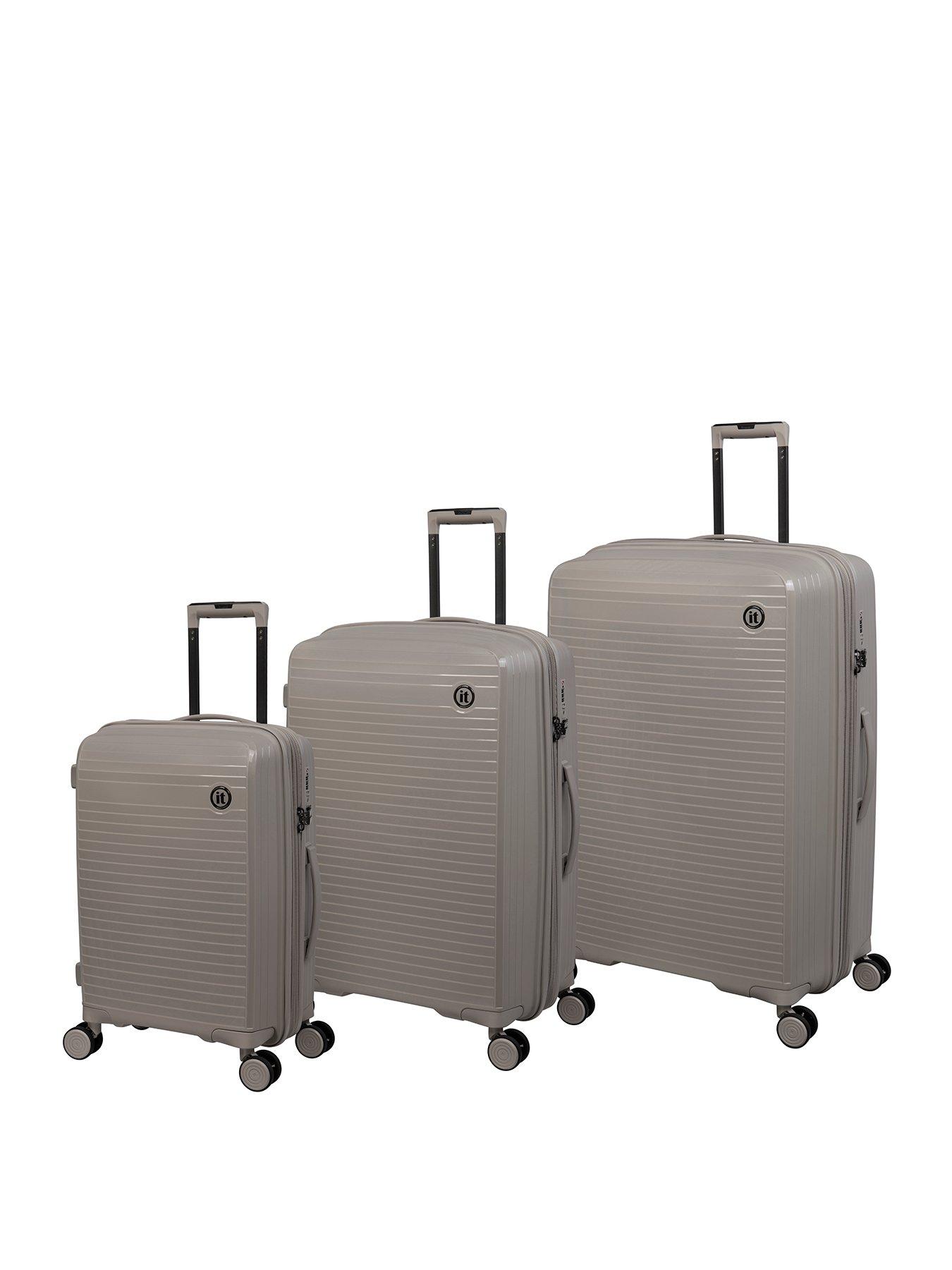 it Luggage Spontaneous Feather Grey 3 Piece Hardshell 8 Wheel