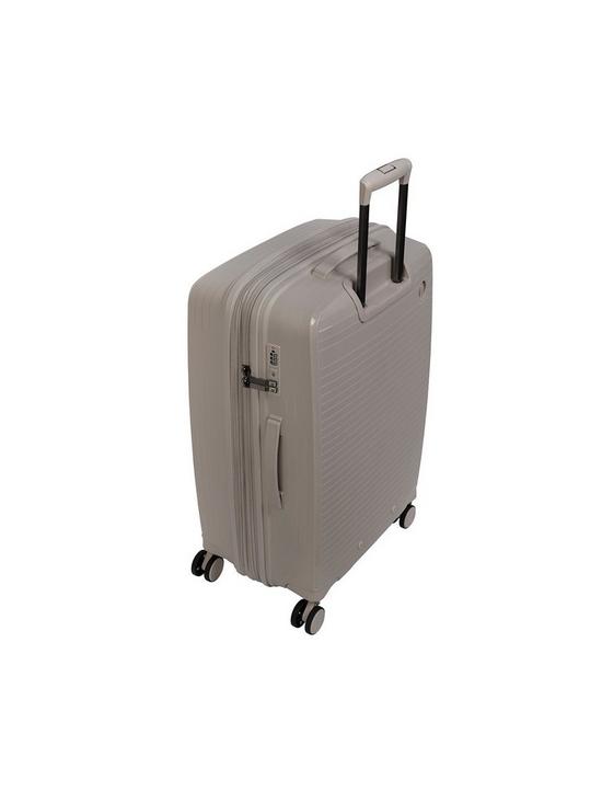 stillFront image of it-luggage-spontaneous-feather-grey-cabin-expandable-hardshell-8-wheel-suitcase