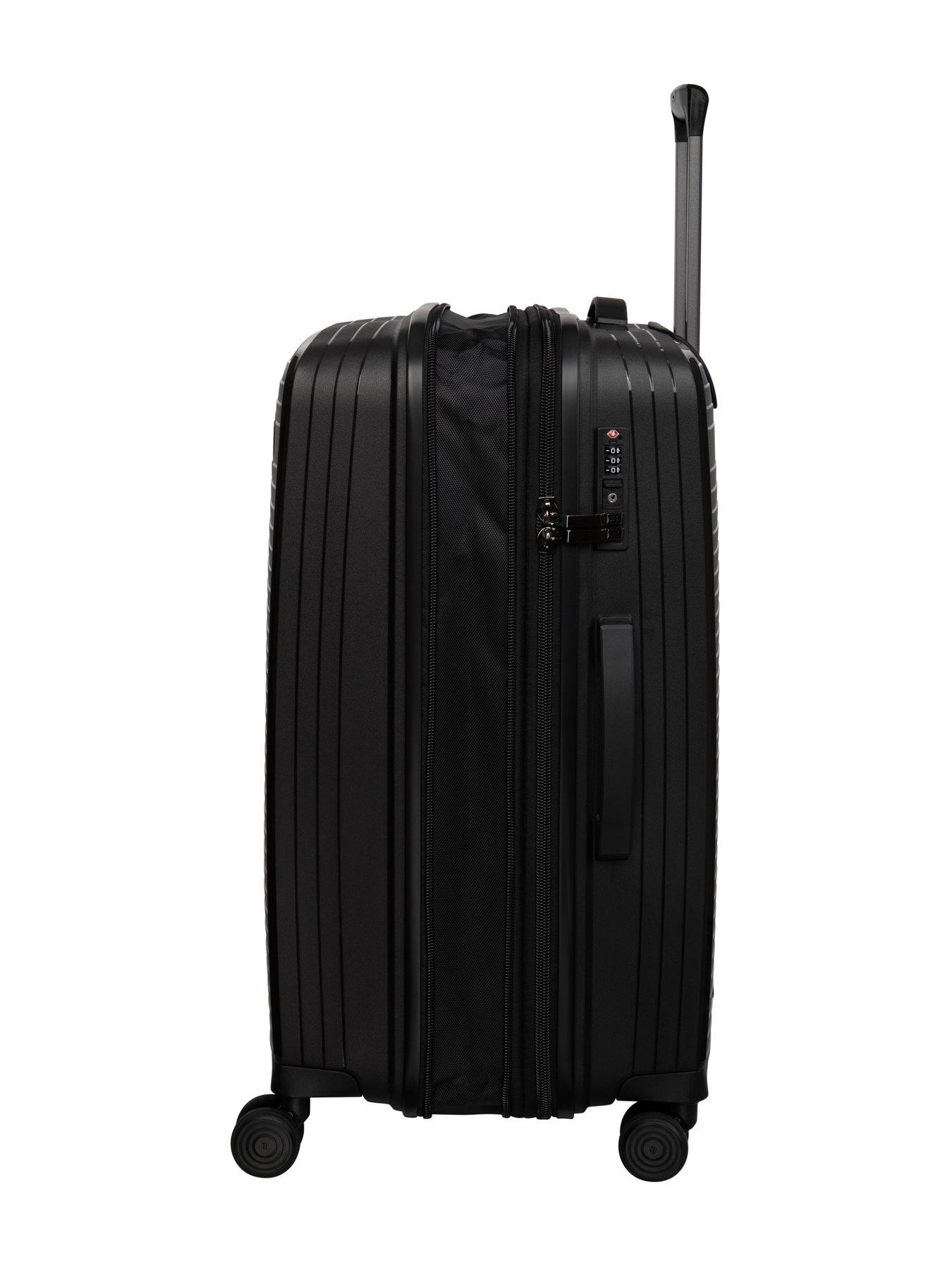 Spontaneous Black Large Expandable Hardshell 8 Wheel Suitcase