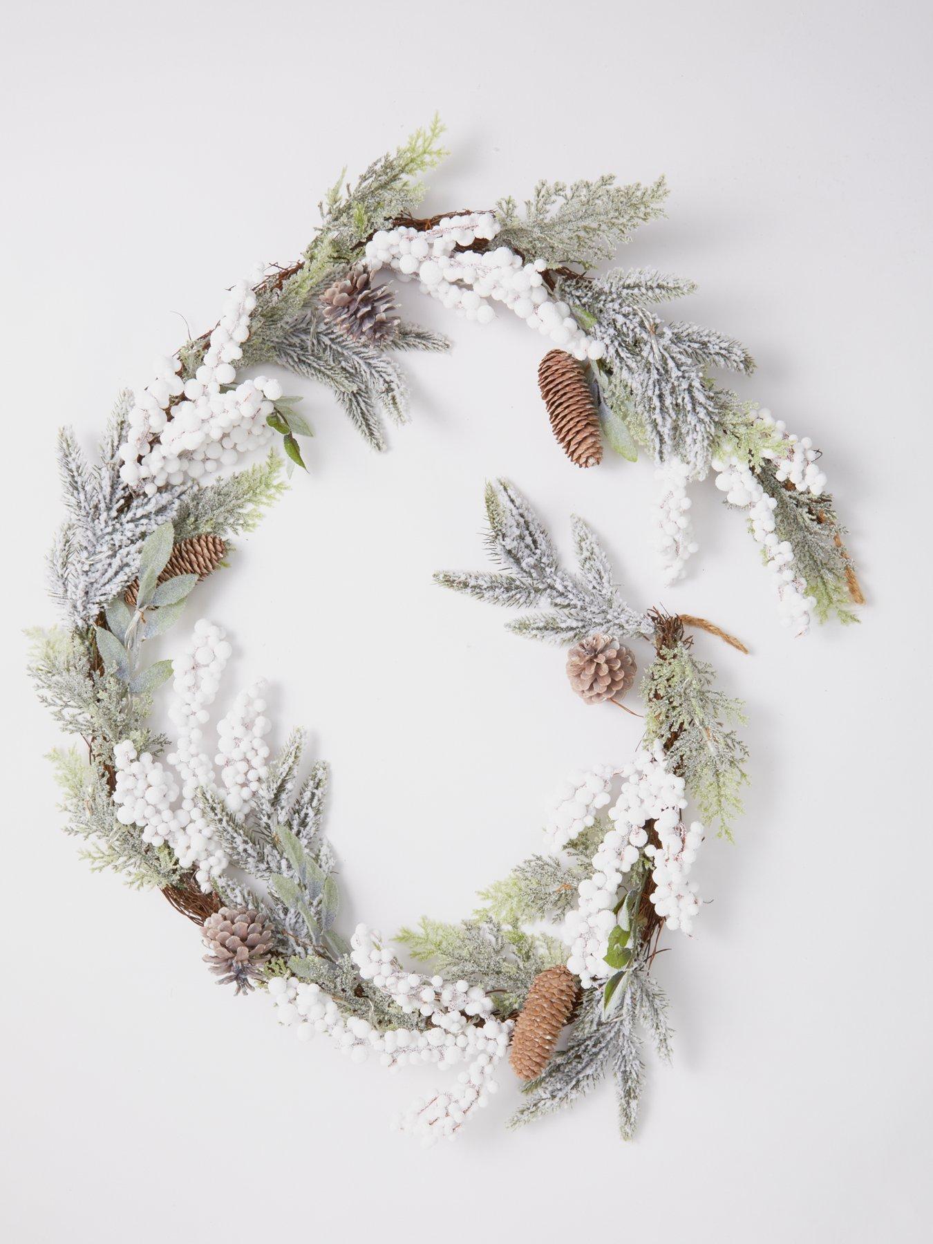 Product photograph of Very Home White Berry Pre-lit Christmas Garland Ndash 6-foot Length from very.co.uk