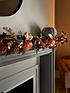  image of very-home-autumnnbsppre-lit-black-leaf-garland-with-pumpkins-6ft