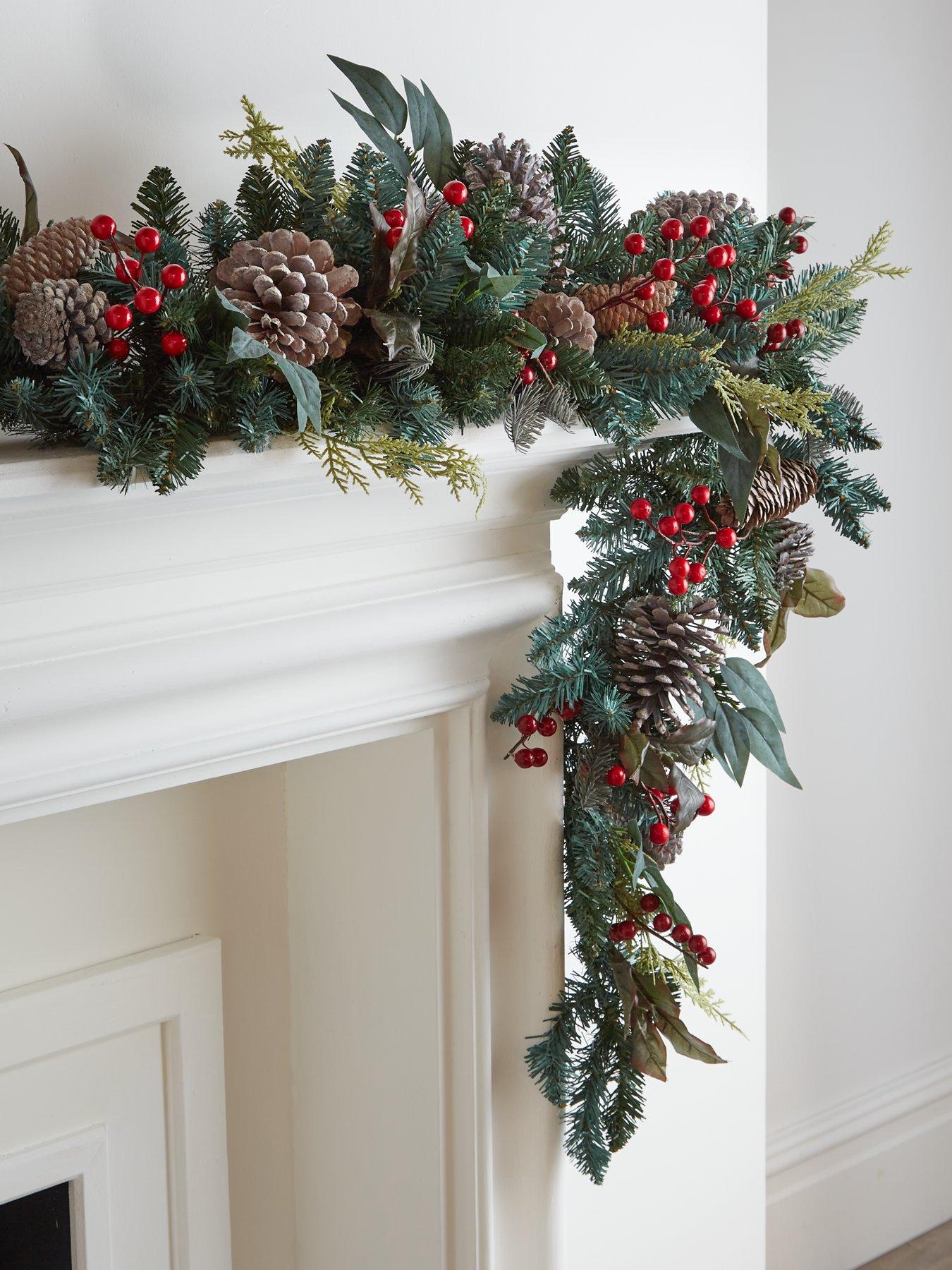 Product photograph of Very Home Red Berry Swag Christmas Decoration from very.co.uk