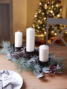 Product photograph of Ivy And Pinecone Christmas Table Centrepiece Candle Holder from very.co.uk