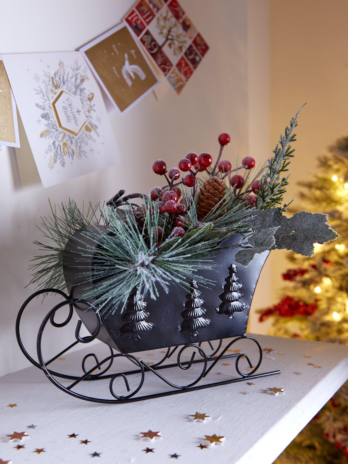 Product photograph of Sleigh Christmas Decoration - 28 Cm from very.co.uk