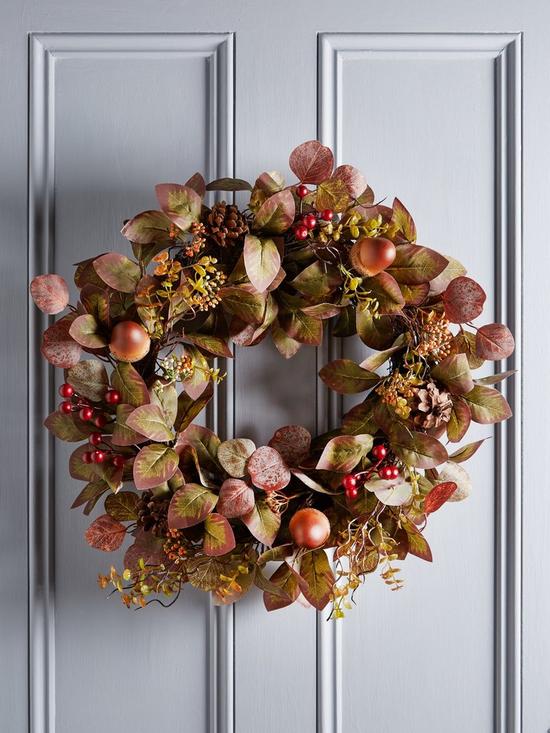 front image of very-home-autumn-wreath-with-pinecones-and-acorns-60-cm