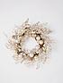  image of very-home-champagne-gold-pre-lit-christmas-wreath-60-cm