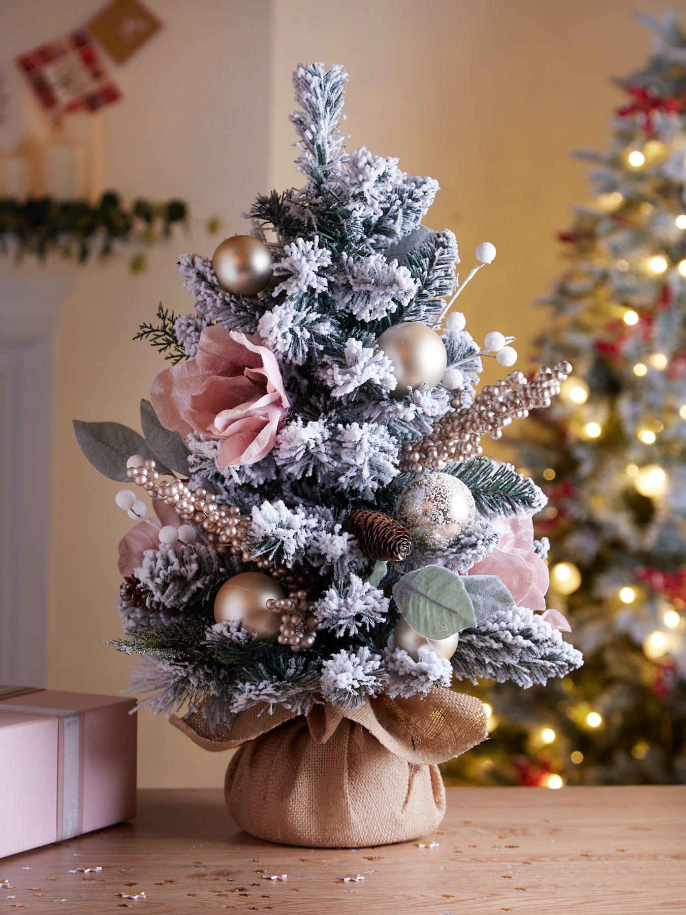 undefined Frosted Rose Table Top Tree