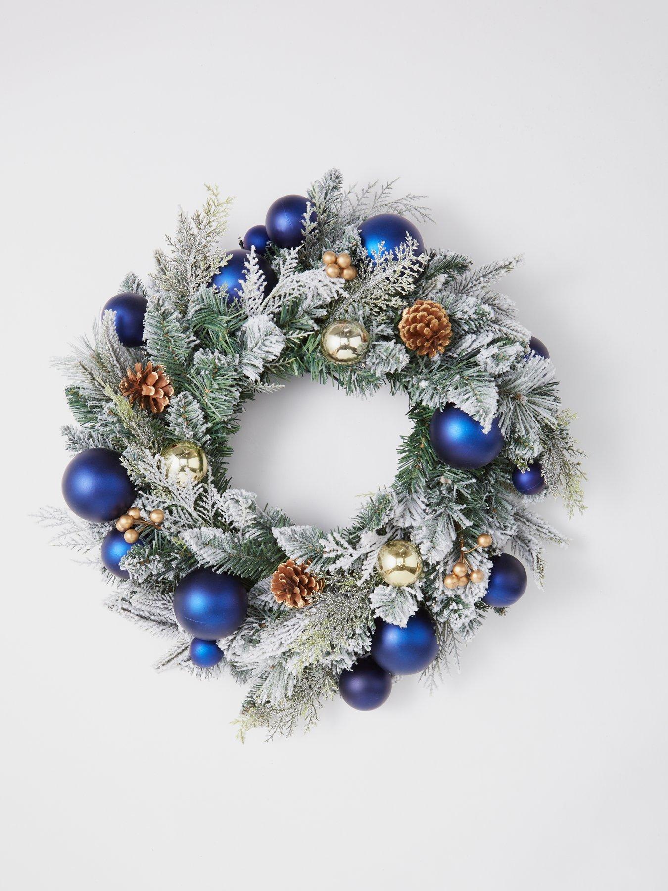 Very Home Glam PreLit Christmas Wreath 60 cm very.co.uk