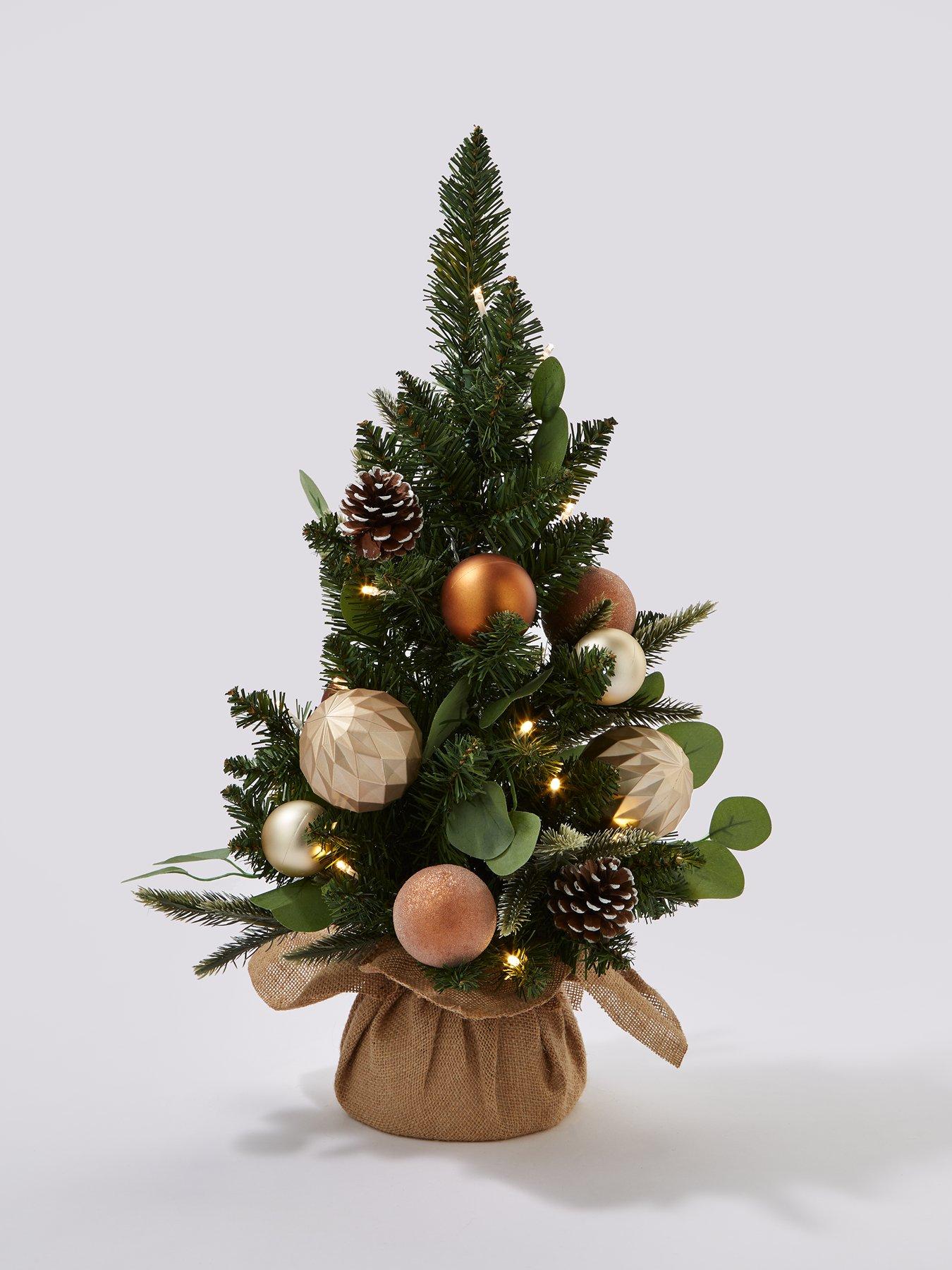 Copper and Gold PreLit Table Top Christmas Tree very.co.uk