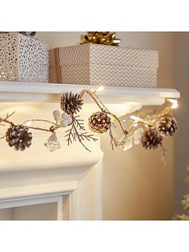 Product photograph of Very Home White Wash Cones Pre-lit 6-foot Christmas Garland from very.co.uk