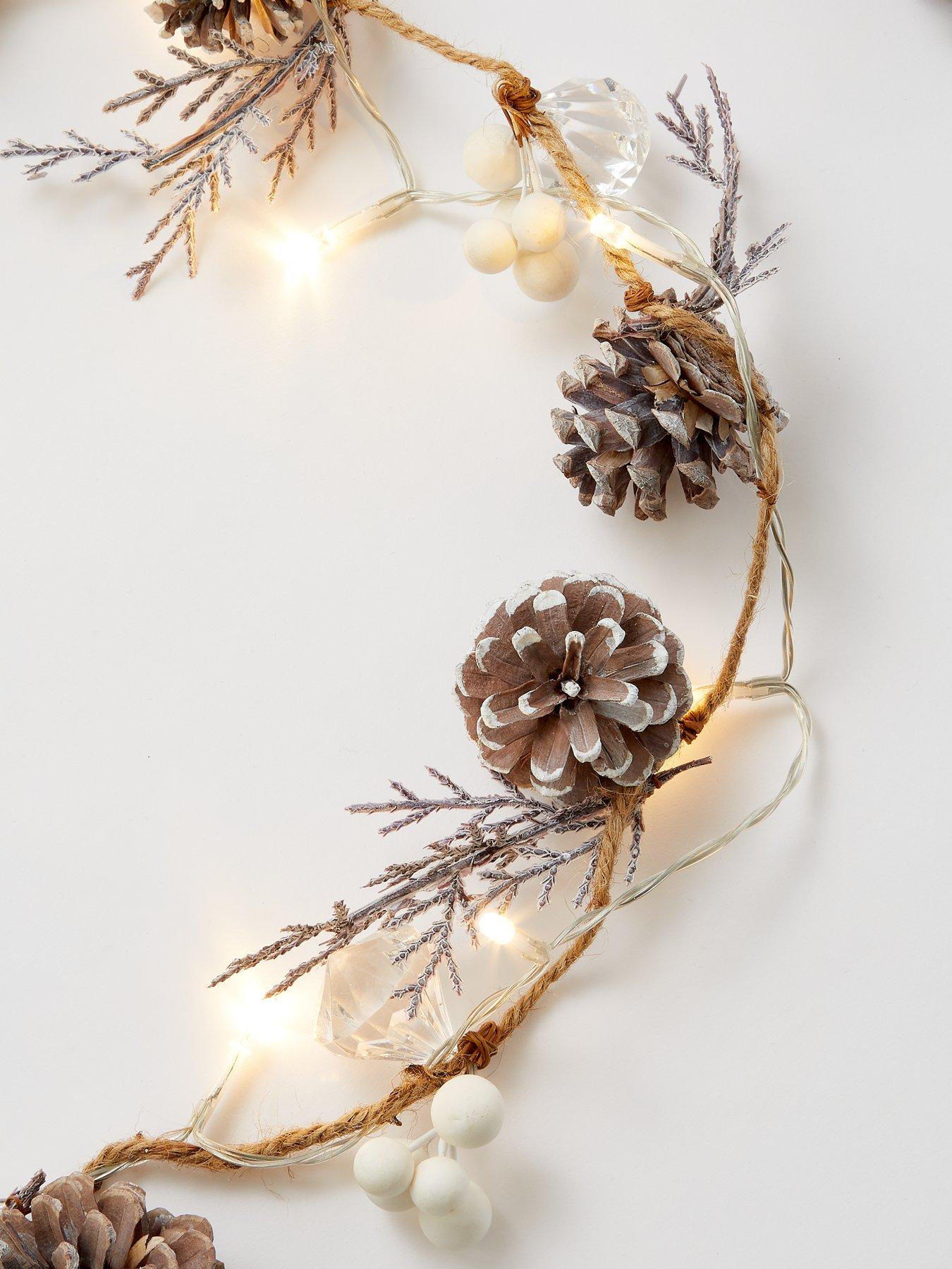 Image 4 of 4 of Very Home White Wash Cones Pre-Lit 6-Foot Christmas Garland