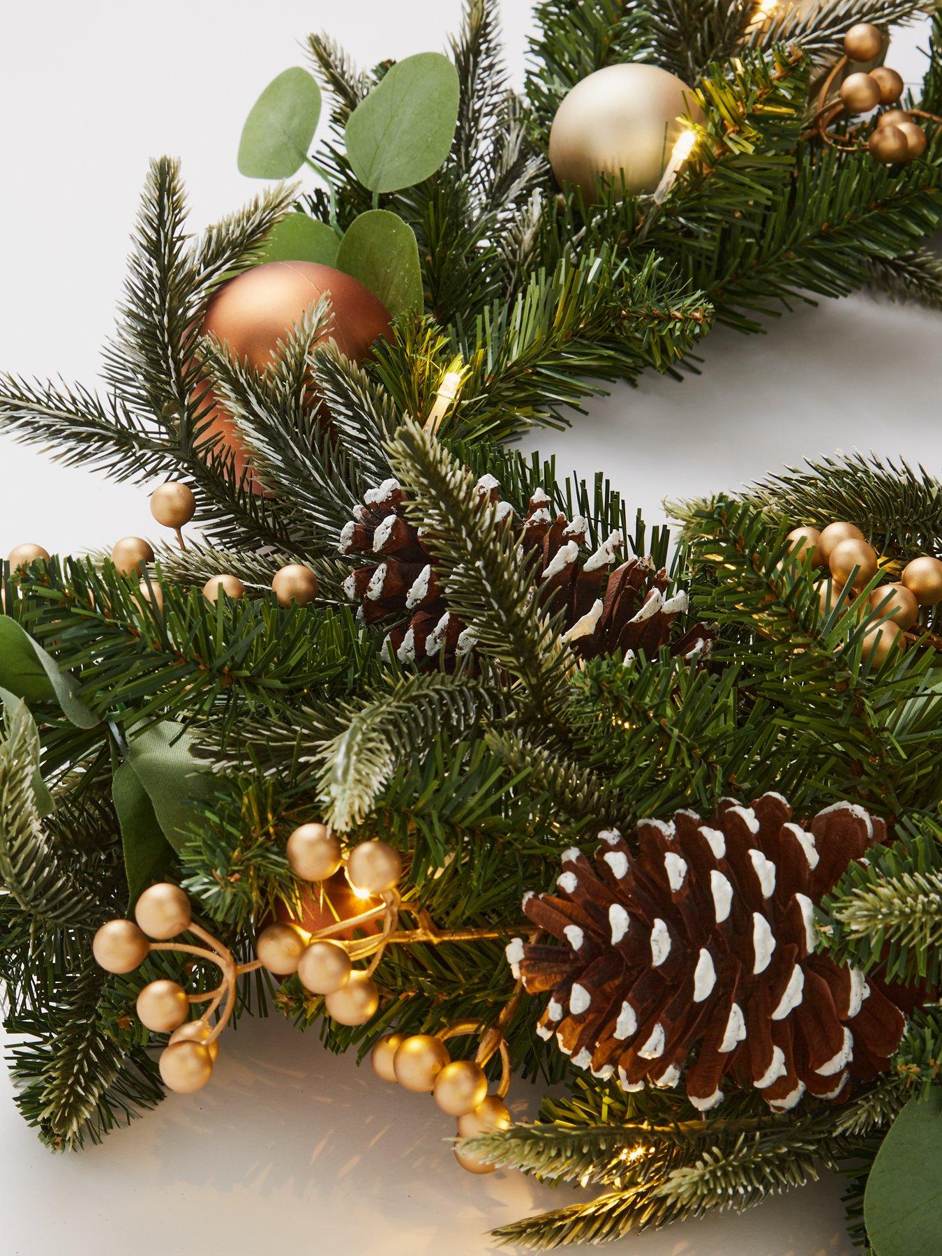 Image 3 of 4 of Very Home Copper and Gold Pre-Lit Christmas Garland- 6 Foot