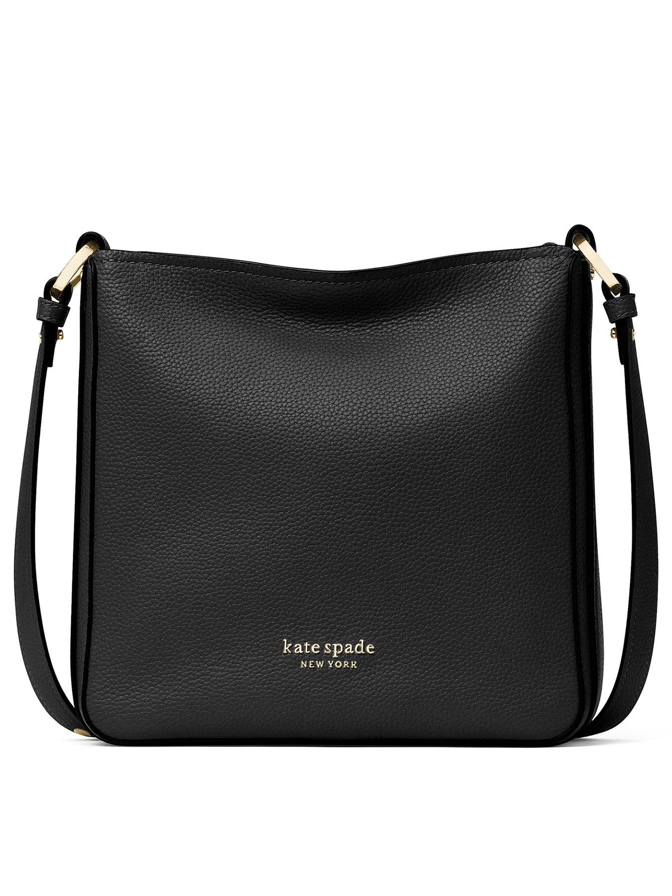 Kate Spade New York Hudson Small Pebbled Leather Messenger Bag - Black |  