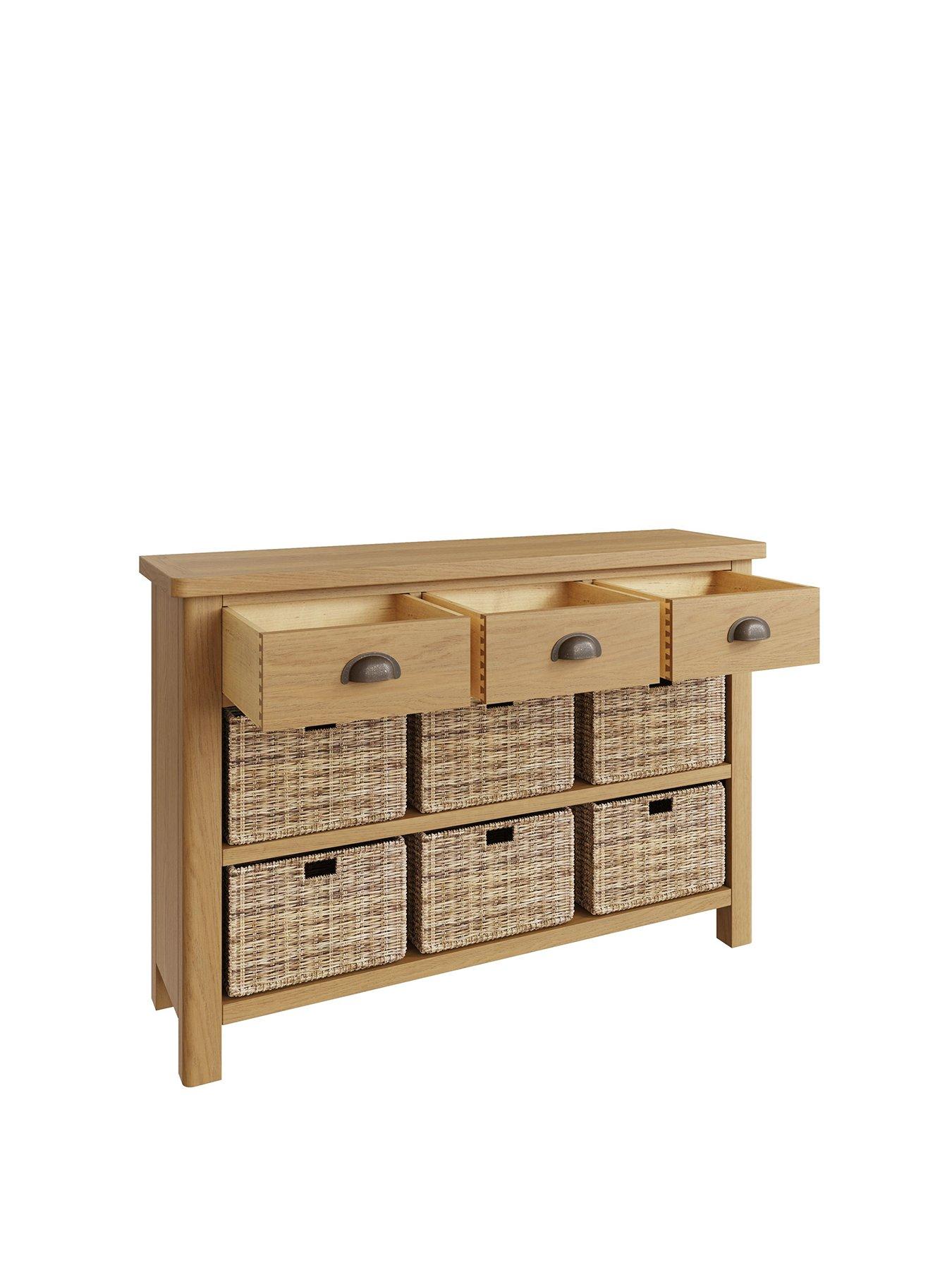 Oak sideboard with deals baskets