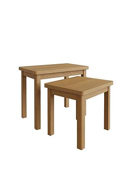 Product photograph of K-interiors Shelton Ready Assembled Solid Wood Nest Of 2 Tables from very.co.uk