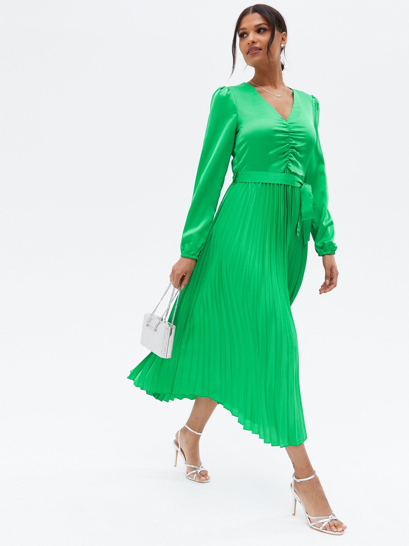 Bright green sales midi dress