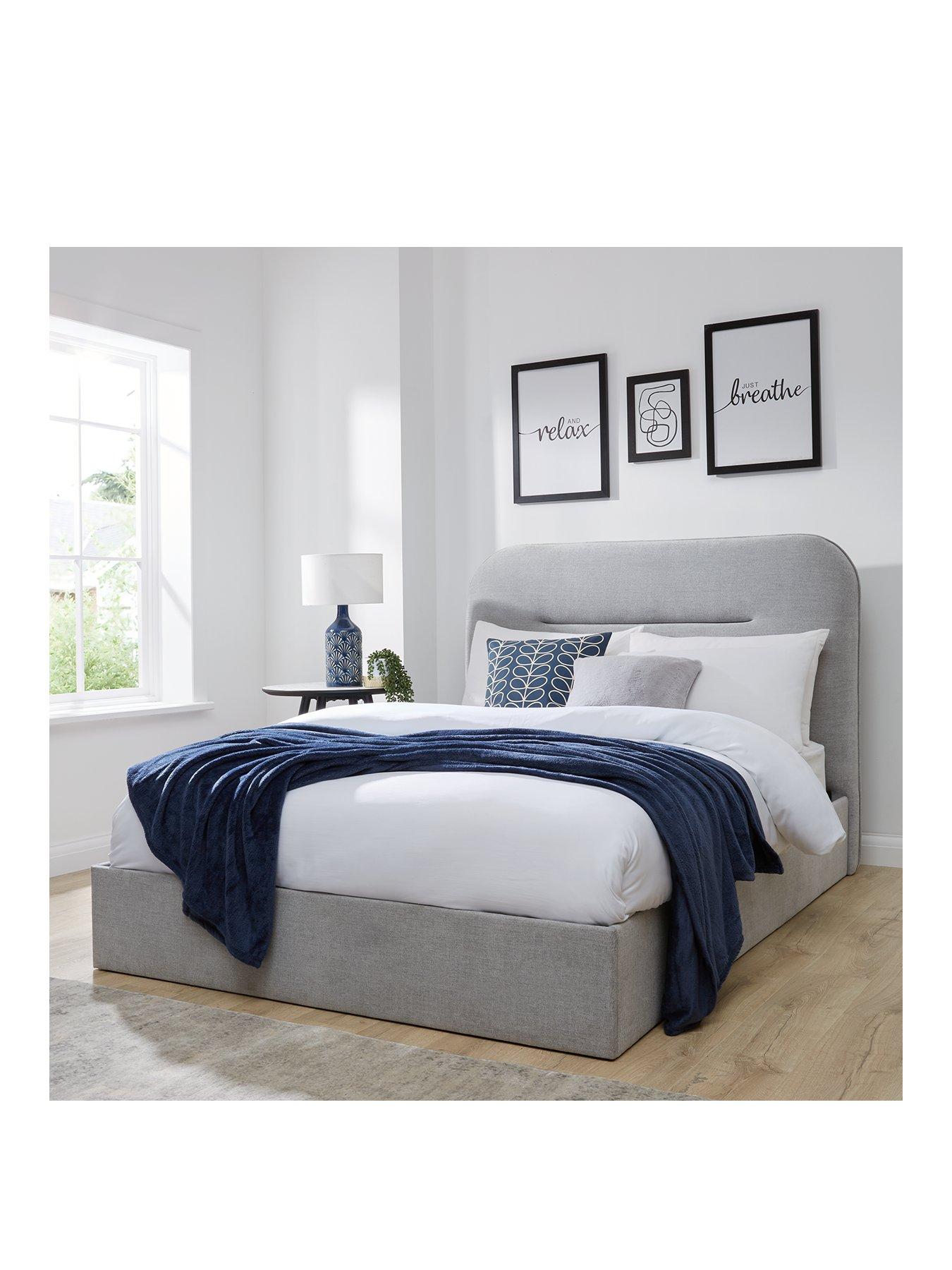 Image 1 of 6 of Very Home Mellow End Lift Up Storage Ottoman Bed with Mattress Options (Buy &amp; SAVE!) - Grey